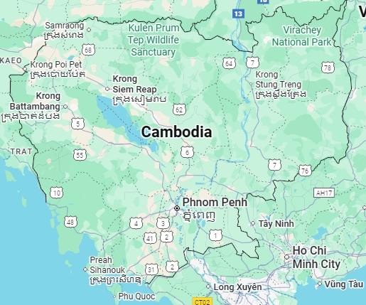 कंबोडिया Map